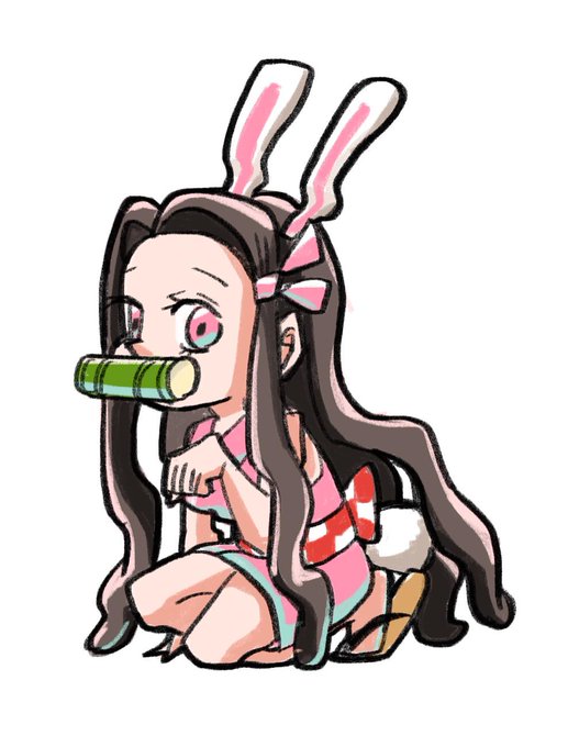 𝐲𝐮𝐦𝐢𝐧𝐢さんがTwitterに投稿した竈門禰豆子(鬼滅の刃)のイラスト。