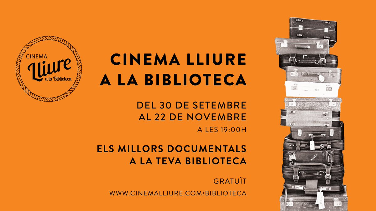 El festival <a href="/CinemaLliure/">Cinema Lliure a la Platja</a> a la #biblioteca 🎥🎞️🎬 torna amb una nova programació! No te'l pots perdre!

Del 30/9 al 22/11 🗺 viatja a través del documental per l'Euroregió Pirineus - Mediterrània.

#CinemaLliure <a href="/BibliotequesBCN/">BibliotequesBCN</a>

+ info 👉 cinemalliure.com/biblioteca/