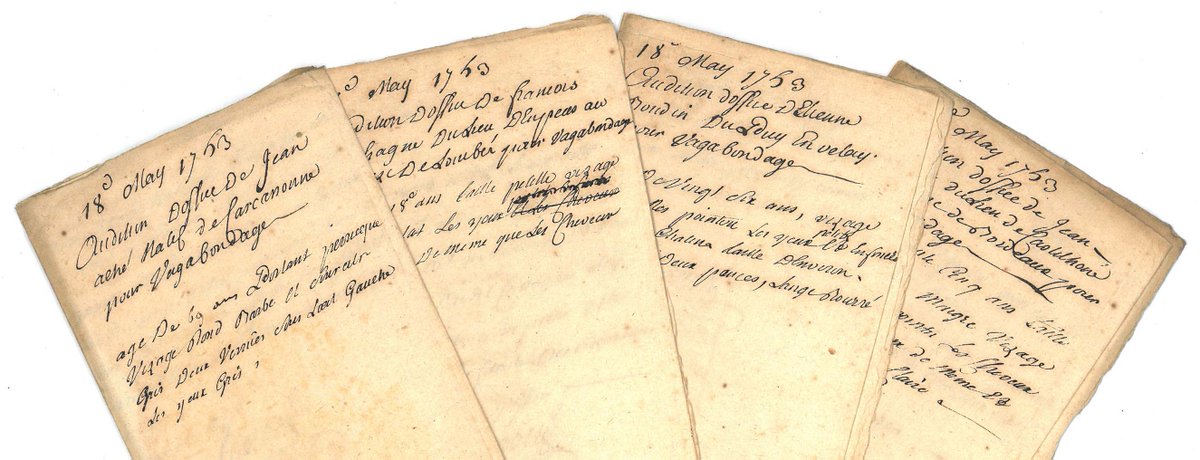 ToulouseArchive's tweet photo. #ColleDuDimanche.
Voici les signalements de quatre individus ouïs d'office par les #capitouls en 1753.
Sauf qu'à celui d'Etienne Boudin, les deux derniers mots nous posent un réel problème... (en rébus, on lit à peu près cela :👼🥃🍾)
Saurez-vous craquer le code pour nous ? https://t.co/Kp142LwmLk