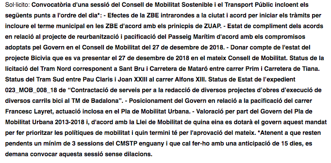 rogermelcior's tweet photo. Després de les declaracions als mitjans en relació a la negativa de complir el #PMUBDN i executar la #pacificaciocentre avui he demanat la convocatòria del Consell de Mobilitat Sostenible i el Transport Públic perquè el govern de #Badalona pugui aclarir el seu posicionament https://t.co/cKnlq7qYTH