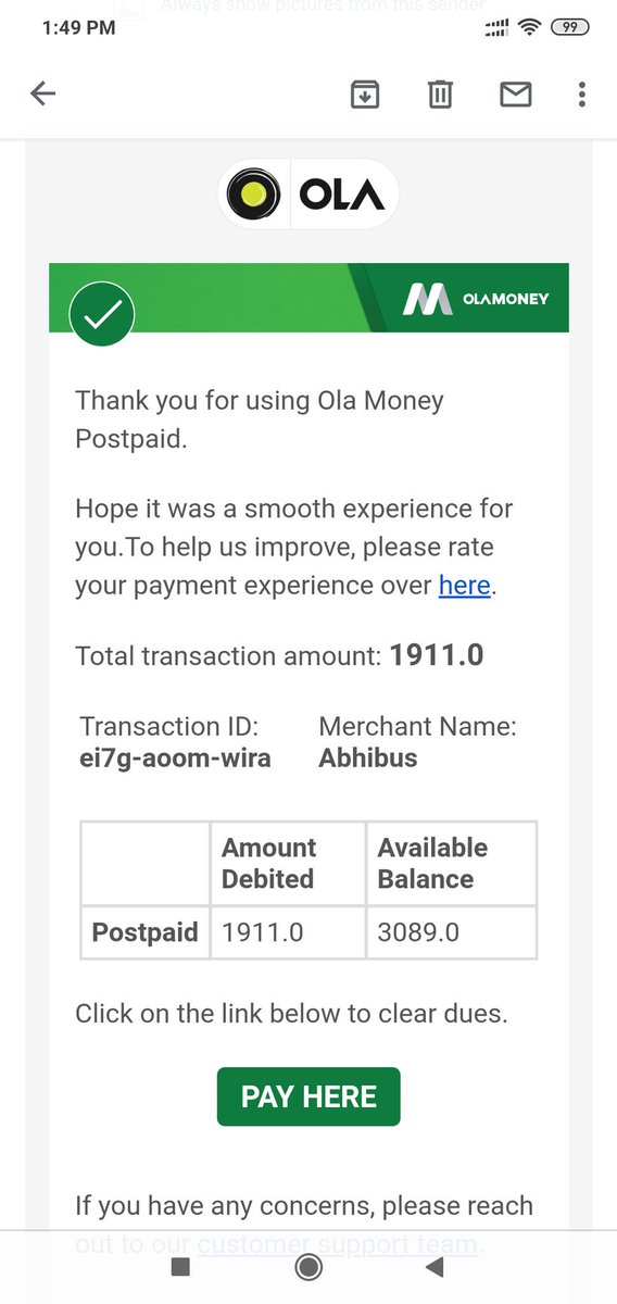 nasava8787's tweet image. @abhibus @olamoney_in
Total transaction amount: 1911.0
#Transaction_ID ei7g-aoom-wira
#MerchantName #Abhibus claims the transaction failed.
#Who_Ate_My_Money?