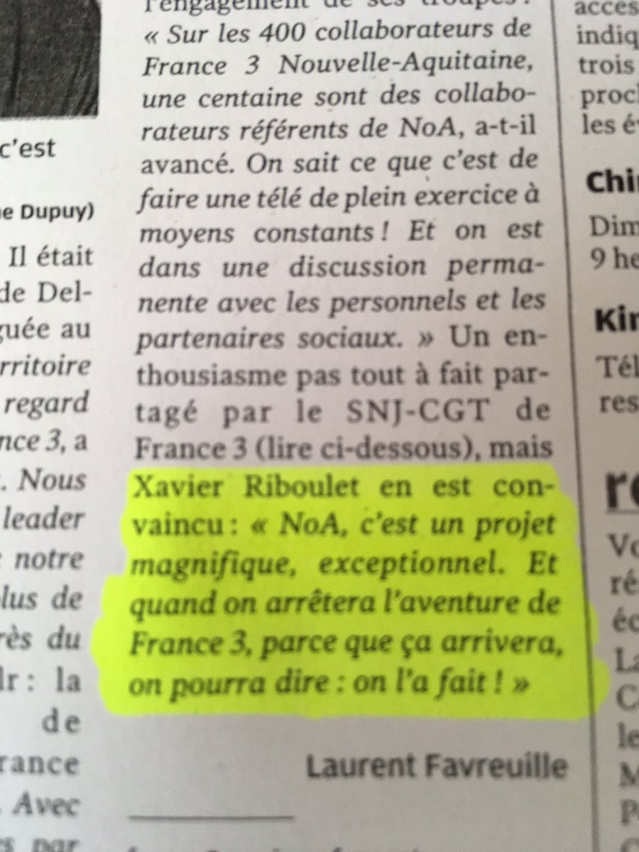 Scandalisée par cette citation. France 3 c’est fini ? Eh bien parlons-en d’abord aux salariés avant la presse écrite !