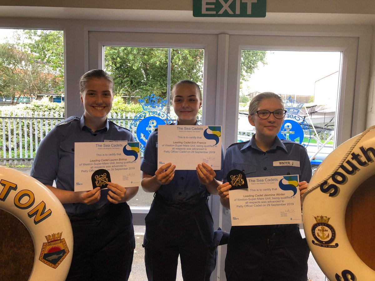 Congratulations to our 3 new Cadet Petty Officers, your hard work has paid off. BZ