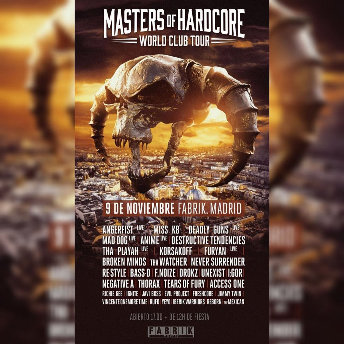 BrokenMindsHard's tweet image. Listos para MASTERS OF HARDCORE ESPAÑA? 🇪🇸