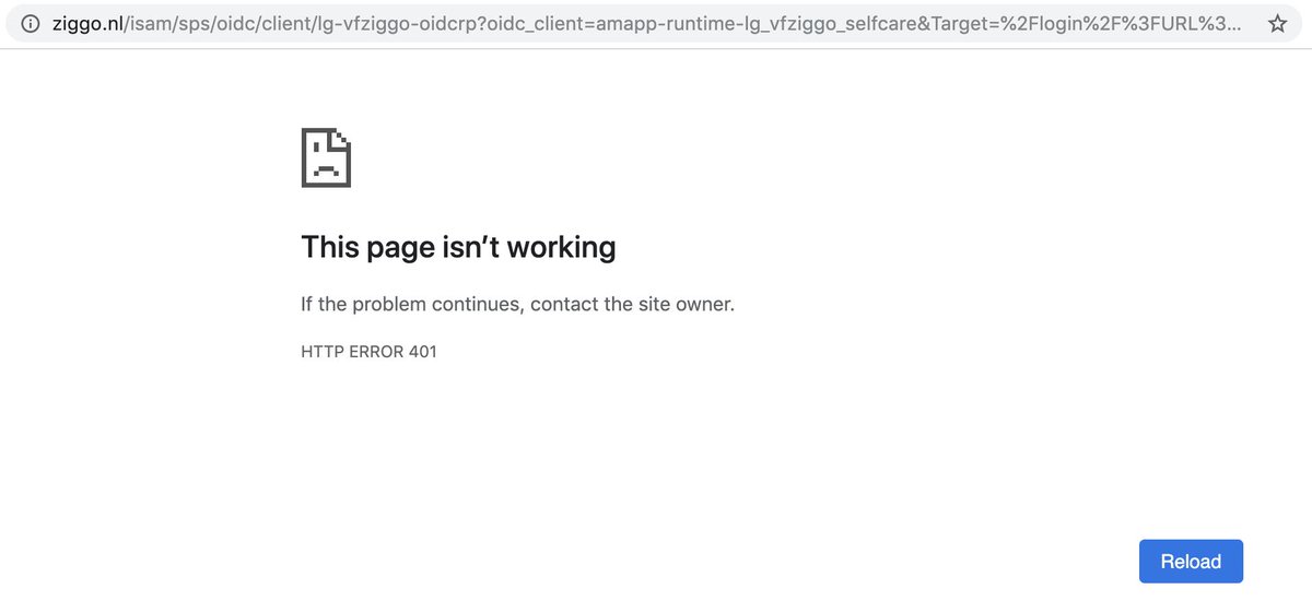 Jpjwolli's tweet photo. @ZiggoWebcare inloggen op MijnZiggo gaat fout, na opgeven gebruikersnaam en wachtwoord, gaat de browser naar https://t.co/qJZLGG6p4U en krijg je een HTTP 401 error. https://t.co/Lxo1RFxRzP