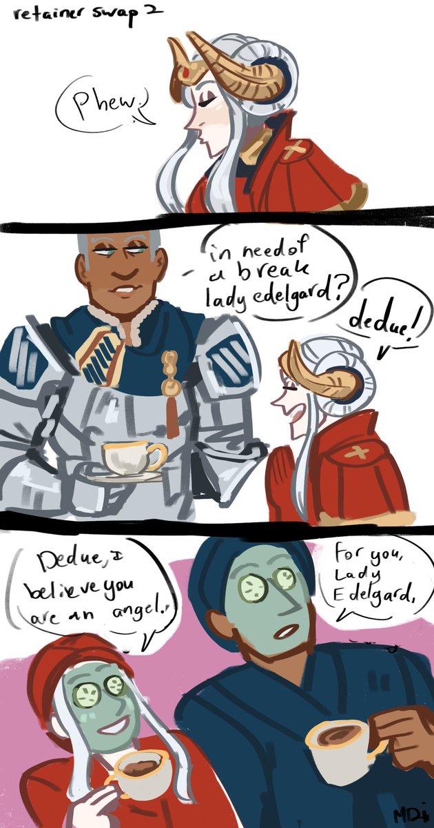 So what if dedue was edelgards retainer and Hubert was dimitris 