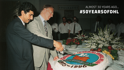 DHLAfrica's tweet image. #Throwback to our 21st anniversary, almost 30 years ago. We've grown, we've delivered and we'll keep delivering… #50YearsofDHL #DHLDelivers