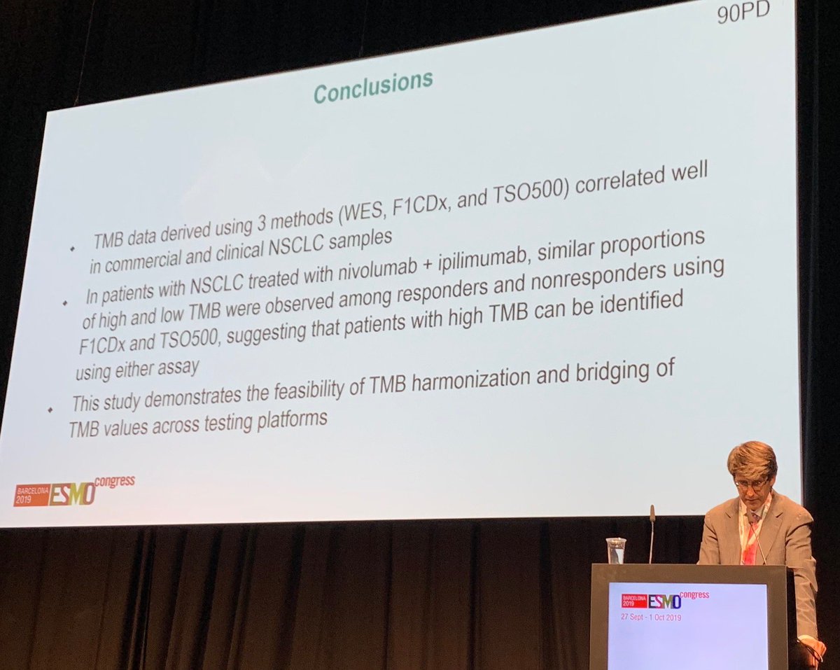 Fernando Santini (@santini_fc) on Twitter photo <a href="/santini_fc/">Fernando Santini</a> TMB harmonization much needed! Promising results across platforms. tTMB maybe predictive for pembro alone in first line NSCLC. #ESMO2019 <a href="/santini_fc/">Fernando Santini</a> TMB harmonization much needed! Promising results across platforms. tTMB maybe predictive for pembro alone in first line NSCLC. #ESMO2019