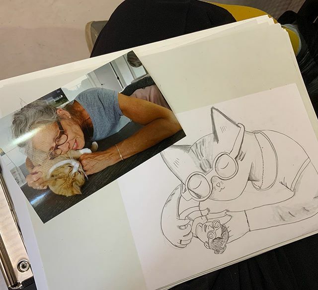 Busy busy drawing portraits at Catopia! #catopiagent #catopiaevent #portraitdrawing #petlovers