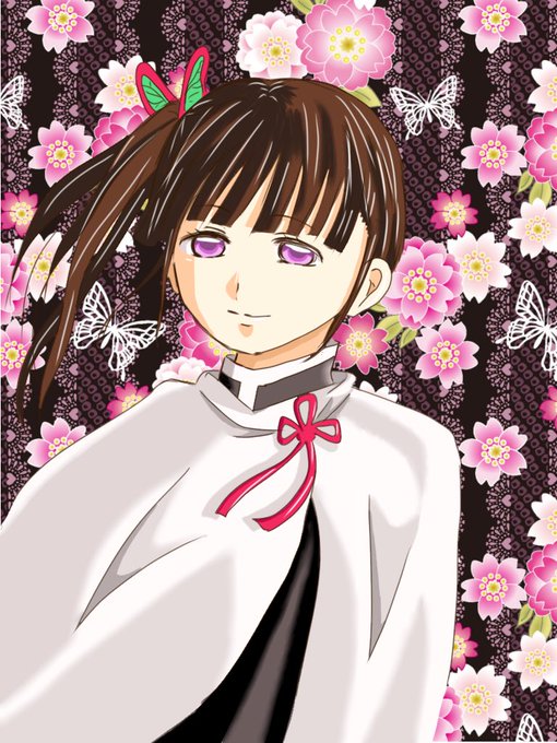 ひつじ🐏さんがTwitterに投稿した栗花落カナヲ(鬼滅の刃)のイラスト。