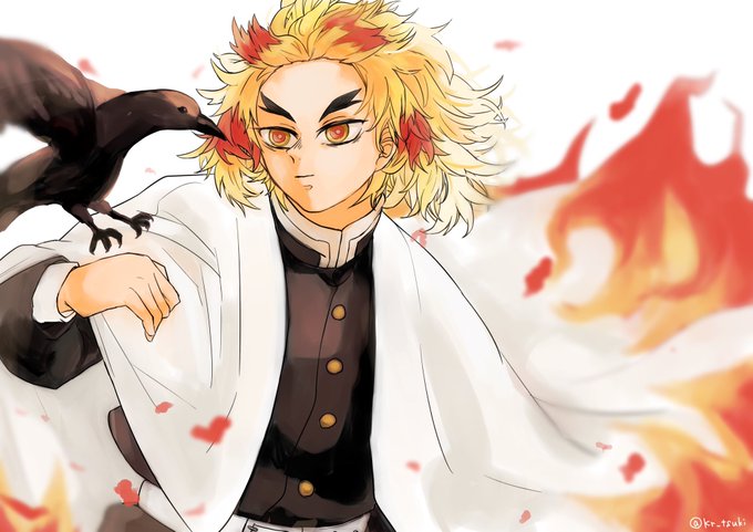 そらさんがTwitterに投稿した煉獄杏寿郎(鬼滅の刃)のイラスト。