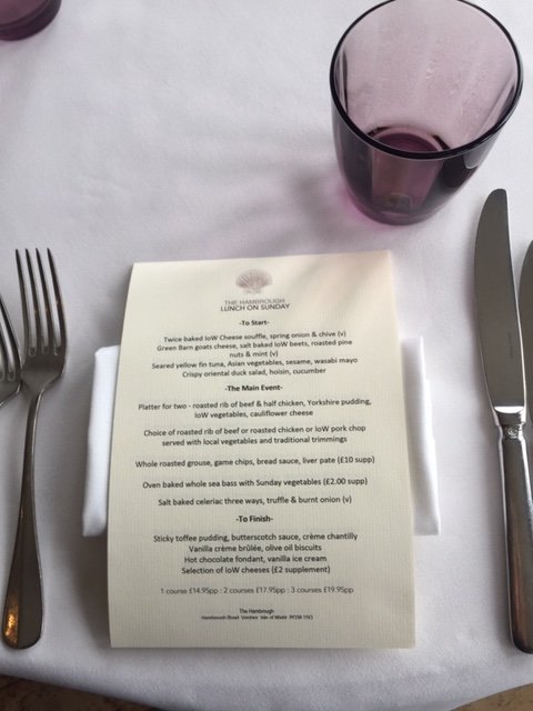 TheHambrough's tweet photo. Today's #SundayLunch menu...prime rib of beef & chicken platter, or IoW pork chop, or even Grouse (with supplement)...and not just meat but fish and veggie choices too...call 01983 856333 to book...#fabviews #IoWfood #IoW #lazysunday #LoveVentnor #VisitIoW https://t.co/ecTfLeqmpF