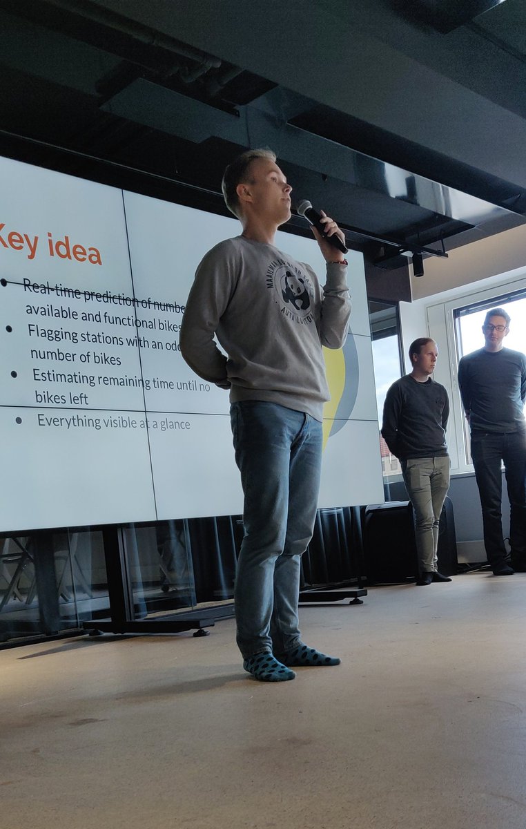 Huge congrats to the winning Team SysTik at the Lamia Flow public transport hackathon in co-op with <a href="/HSLdevcom/">HSLdevcom</a>  🏆! The winning solution brike.herokuapp.com
lets you see how long bikes will last on a given bike station and estimates the number of  broken bikes there.