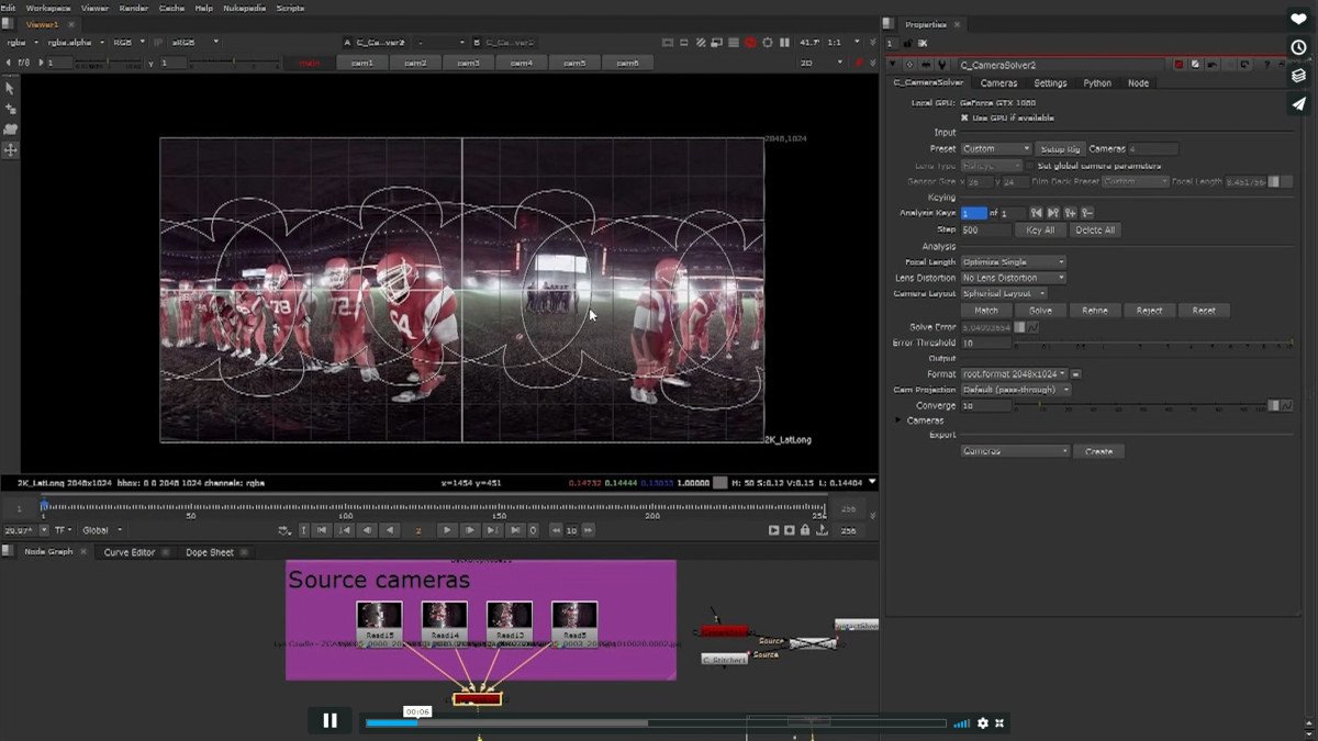 theCGchannel's tweet photo. #NukeX 12.0 is out. The advanced edition of @TheFoundryTeam's #compositing software gets a new Grid Warp Tracker, plus a set of tools for working with 360-degree #virtualreality footage taken from #CaraVR, which will be wound down as a standalone product https://t.co/5dbY8c2cTI https://t.co/UzEnh4crNm