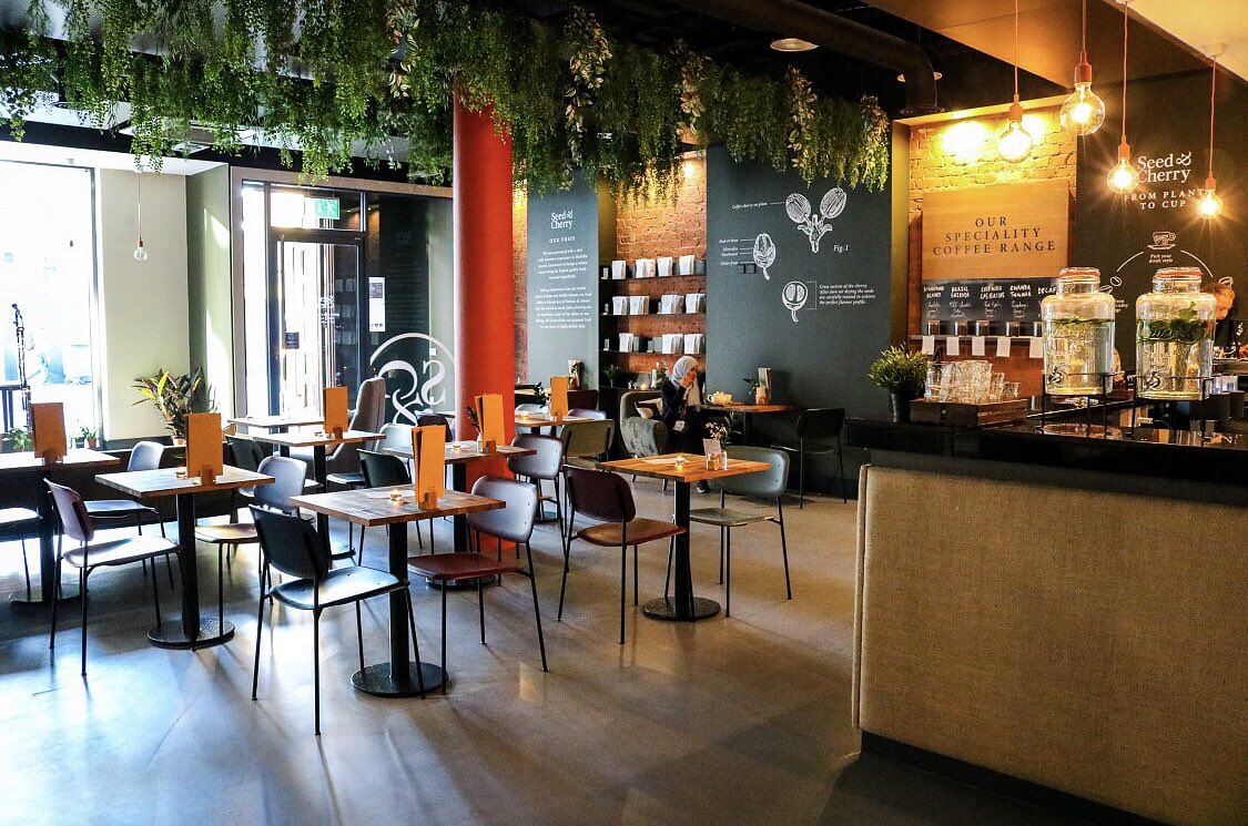 Our interior pays homage to the natural process of coffee making with combined raw materials of hessian and palette stained woods. This was designed by local design agency @nochintzstudio...