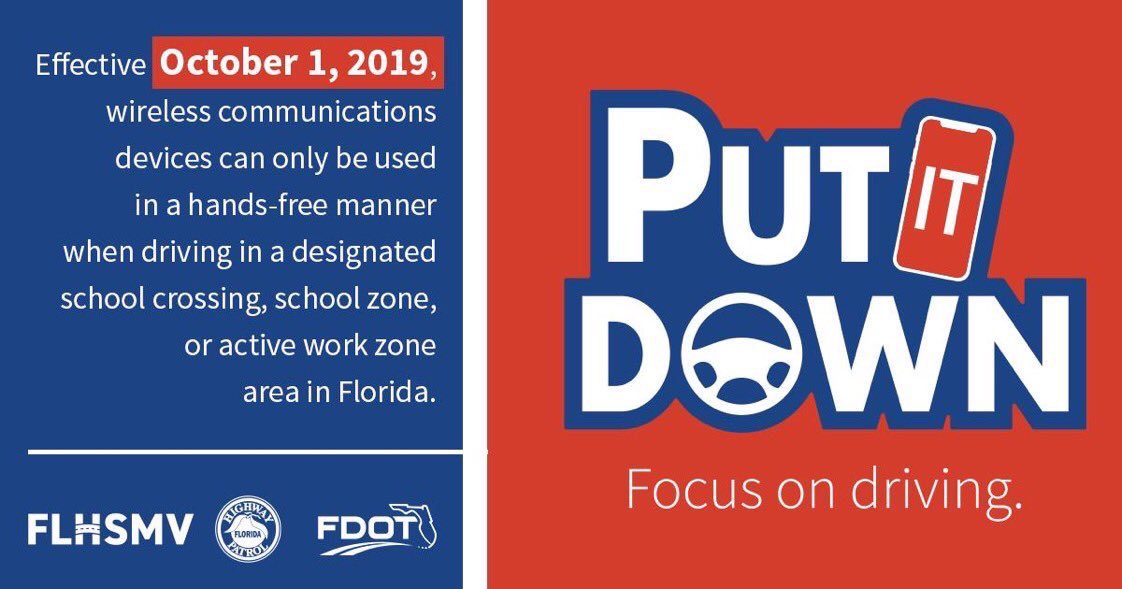 rrhsknights's tweet photo. A reminder to all who drive to or near the school, starting Tuesday a new STATE LAW (not our rule) you cannot even be holding a cell phone while driving in the school zone. https://t.co/YtaetneoHe