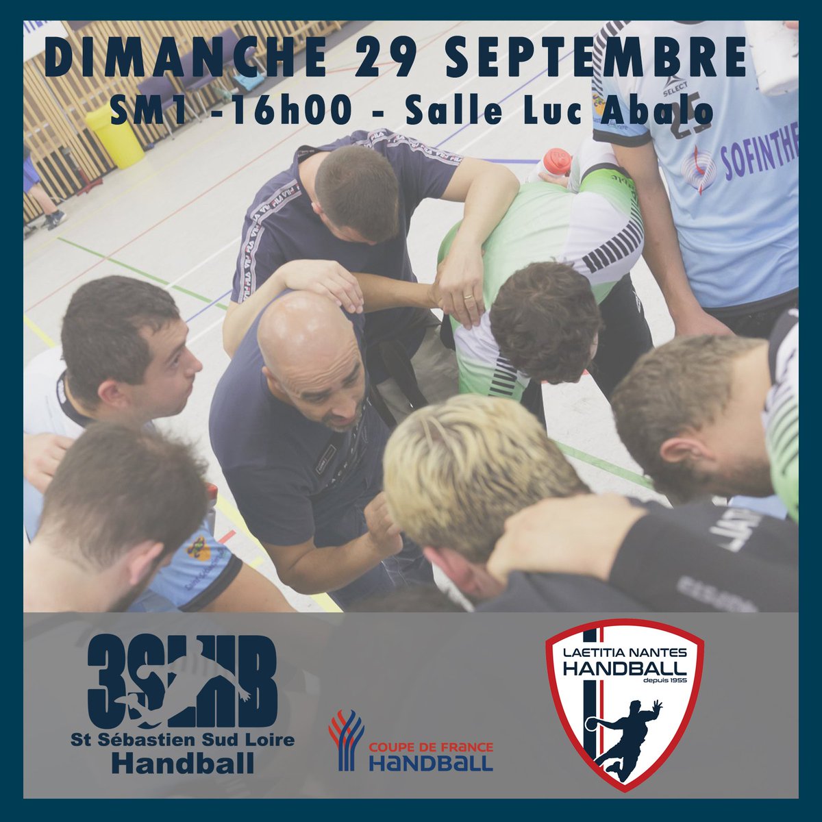 3SLHB44230's tweet photo. #JourDeMatch
🏆 Coupe de France Régionale Masculine
🆚 Laetitita Nantes
⏰ 16h00
🏟 Salle Luc Abalo - rue Annie Hure
On compte sur vous pour les encourager ! 💪
#Ensemble #Forza3slhb https://t.co/yOVPzO7jaI