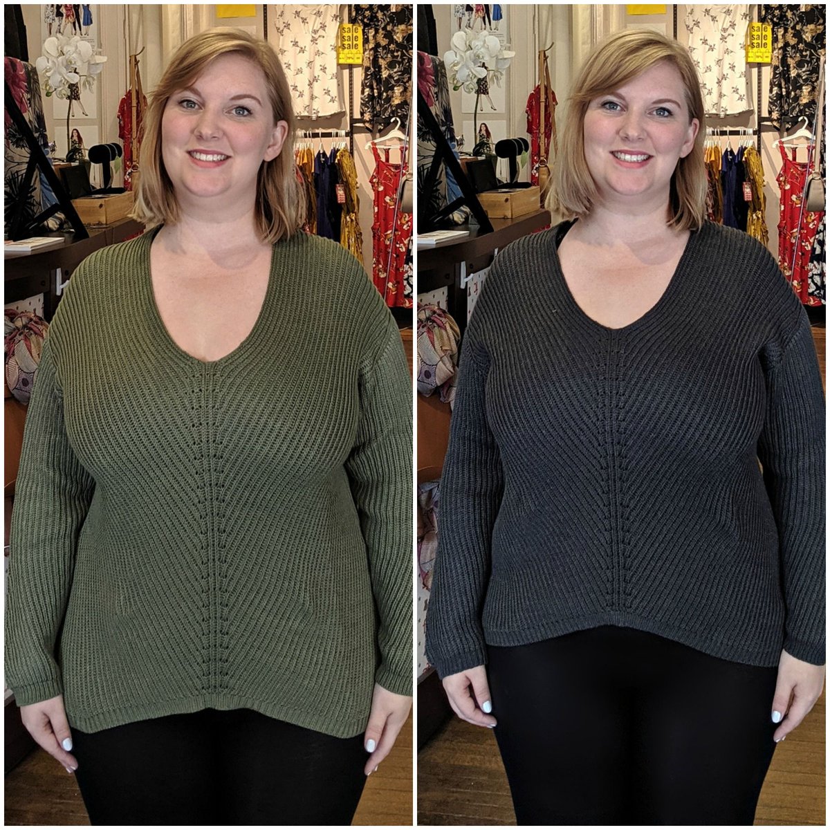 BRAND NEW ARRIVAL!! The Georgie Sweater from Twigg and Feather is made from 70% locally sourced Peruvian cotton. This comfy, cozy sweater features a v neck, low hemline, and a seaming detail down the front.  SHOP NOW: bit.ly/2lUTmAj   #canadiandesigner #canadianbrands
