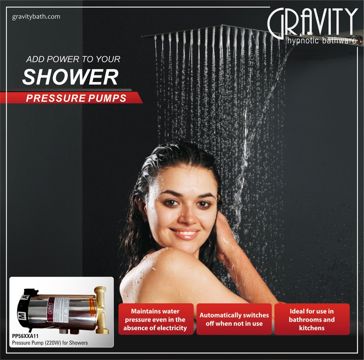 GravityBath's tweet photo. Unleash the full potential of your shower by increasing the water pressure with Pressure Pumps by Gravity Bath Fittings. Visit https://t.co/vbP8IH8QNK or call +91 8687300400 to find a dealer near you.
#SHOWER #BATHROOMFITTINGS #GRAVITYBATHFITTINGS #SHOWERPUMPS #GRAVITYBATH #bath https://t.co/j7EE8NDa0f