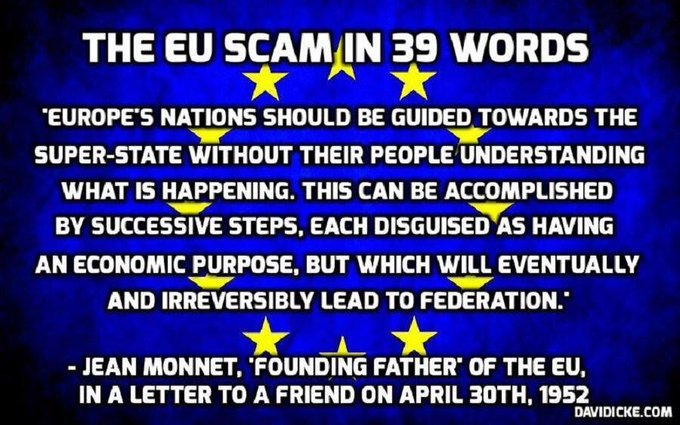 WeLeftTheEUSSR's tweet photo. Be scared.
#EUSSR
#EUSuperState
#Leave31Oct
#NoDeal https://t.co/fwGEQyujLC