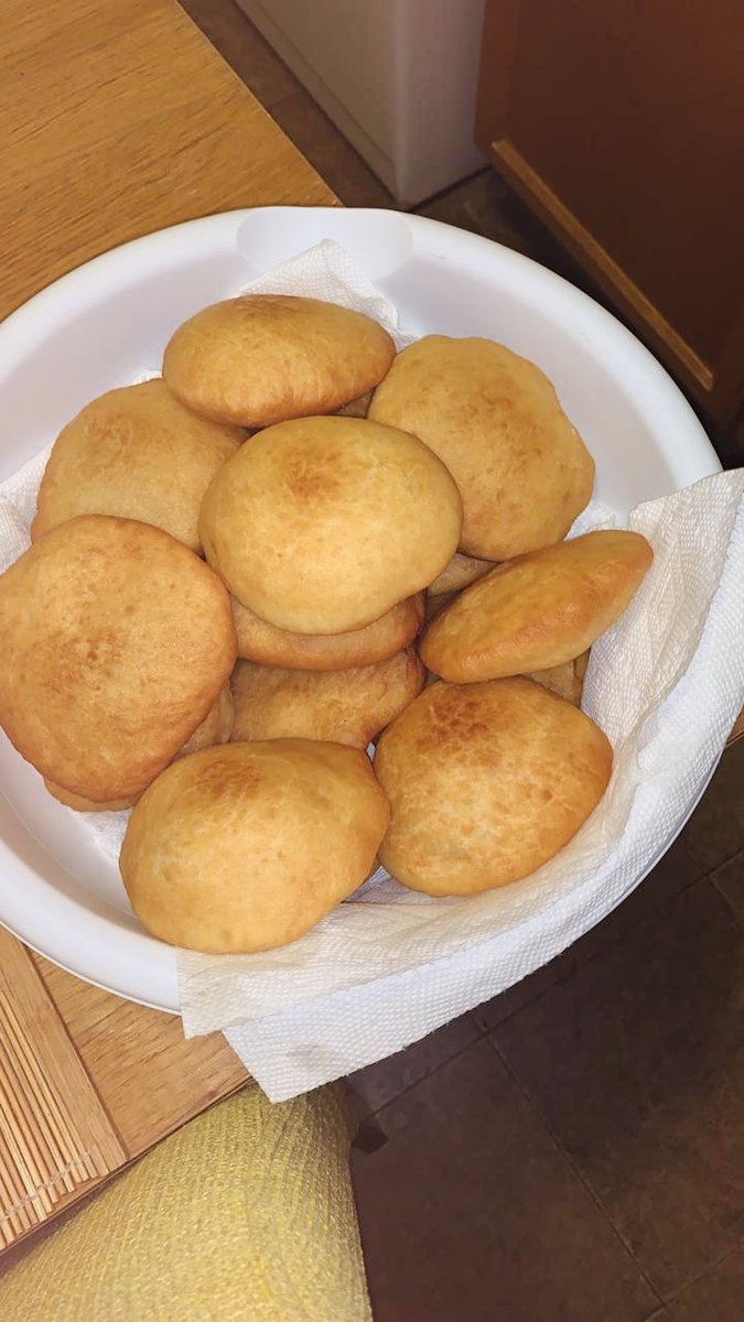 CallalooBox's tweet photo. What’s for breakfast?
Our mom sent us this picture of fried (“fry”) #bakes that she made😍.
What’s your favorite thing to eat with #frybake?#friedbake #trinibreakfast #trinbagobreakfast #bakeandbuljol #bakeandsaltfish #buljol #saltfish #saltfishbuljol #bakeandcheese #cheese https://t.co/ES9WovS0zm