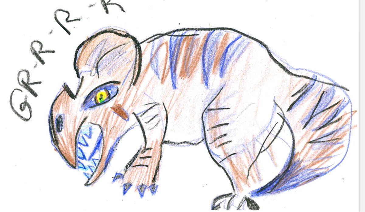 Grrrr! Here’s a recent favorite drawing we found in our Amazing Dinosaurs exhibit. #foundatgrcm
