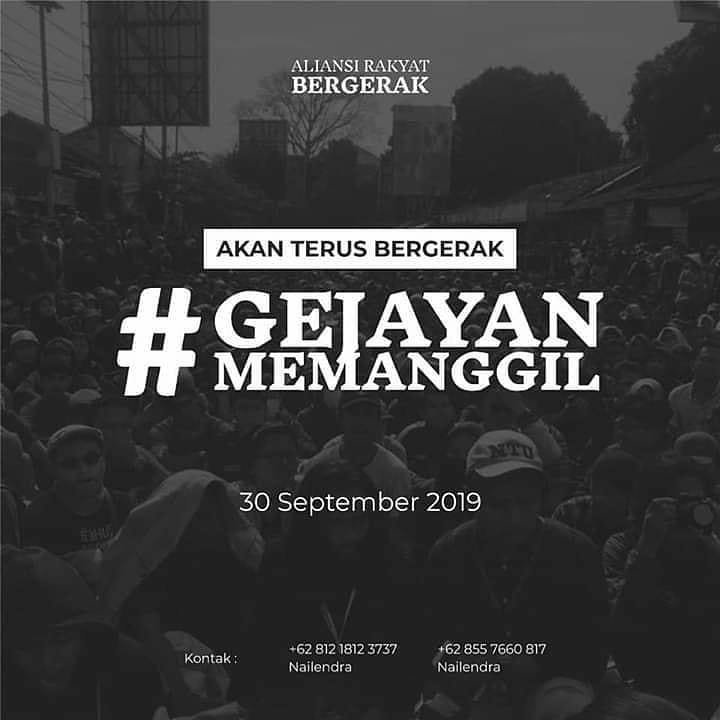 Kami bergerak
Kami melawan
#gejayanmemanggil2
#RevolusiHargaMati