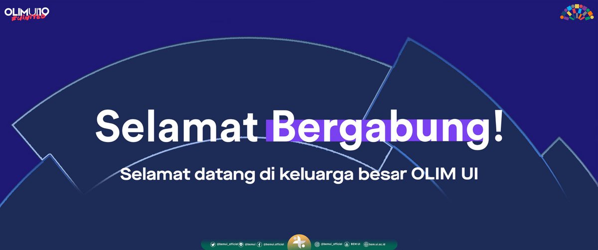 [SELAMAT BERGABUNG KELUARGA BARU]

Halo, UI!

Kami segenap panitia mengucapkan selamat bergabung dalam keluarga OLIM UI 2019! Semangat memberikan yang terbaik dalam mengemban amanah demi menyukseskan OLIM UI. Bagi kalian yang belum bisa bergabung tetaplah berbesar hati.