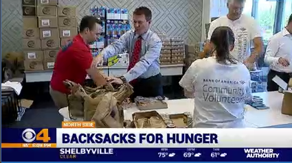 40 <a href="/BankofAmerica/">Bank of America</a> volunteers are working w/<a href="/GleanersFBIndy/">Gleaners Food Bank of Indiana</a> to eliminate hunger in #Indianapolis by filling 3,000 backpacks with healthy meals for students to eat over the weekend. bit.ly/2olvPJx