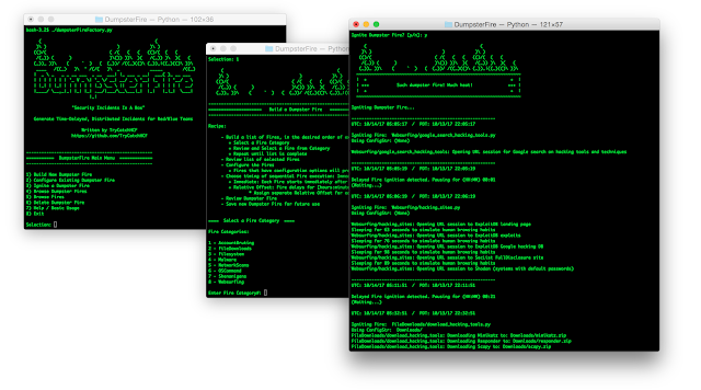 KitPloit's tweet image. DumpsterFire - &quot;Security Incidents In A Box!&quot; A Modular, Menu-Driven, Cross-Platform Tool For Building Customized, Time-Delayed, Distributed Security Events ift.tt/2m3ejJc