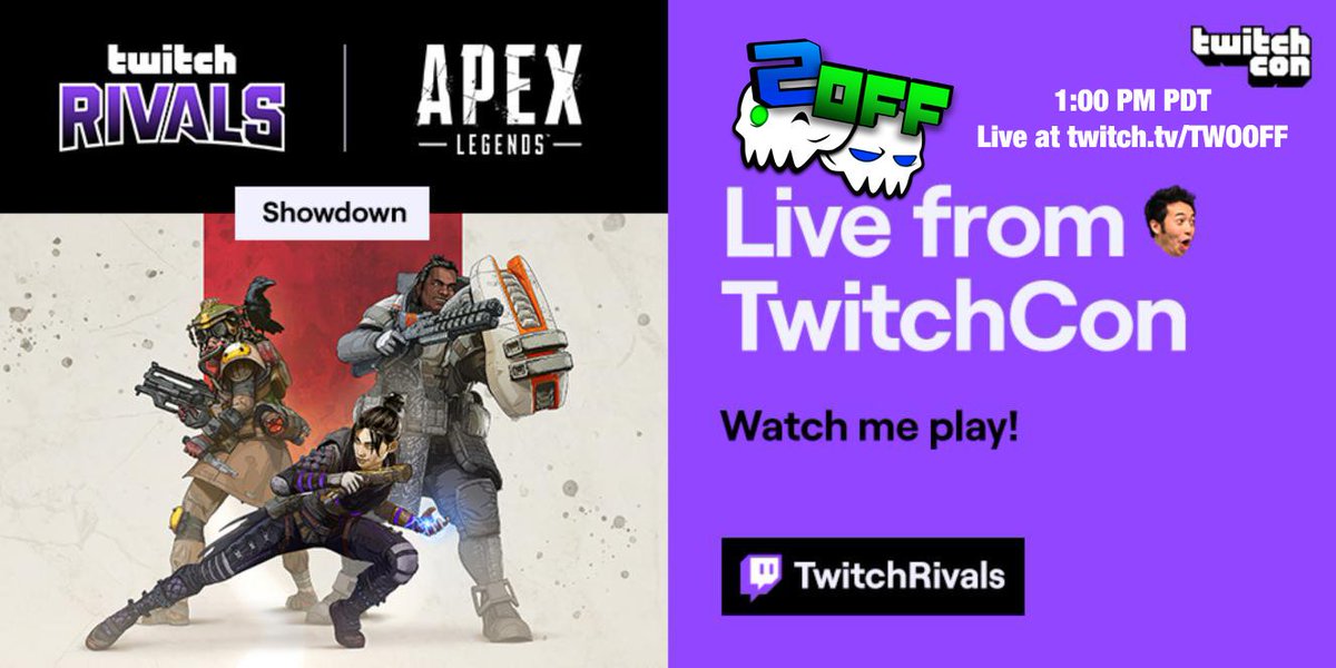 TheChelseaGamer's tweet photo. Our Favourite Arizonians @Twooff_ are at TwitchCon and Mitch is playing Apex on Twitch Rivals. Brooke will be with us in chat! Live in less then 30 mins!!!!!
https://t.co/bt2VA84y73
#TheChelseaGamer #Twooff #PROUD #ApexLegends #TwitchRivals https://t.co/rXYPGZ50Rh