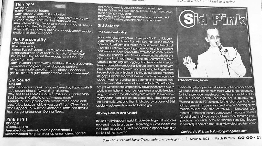 sid_pink's tweet photo. Hats off to my friend @macmackin who held on to this ephemera for 16yrs!
I'd forgotten about writing my columns for the Go-Go Magazine. Enjoy! ๐
#checkitout #babysid #gogomag #SidPink #atimebefore #slogbread https://t.co/BMmMCI21oq