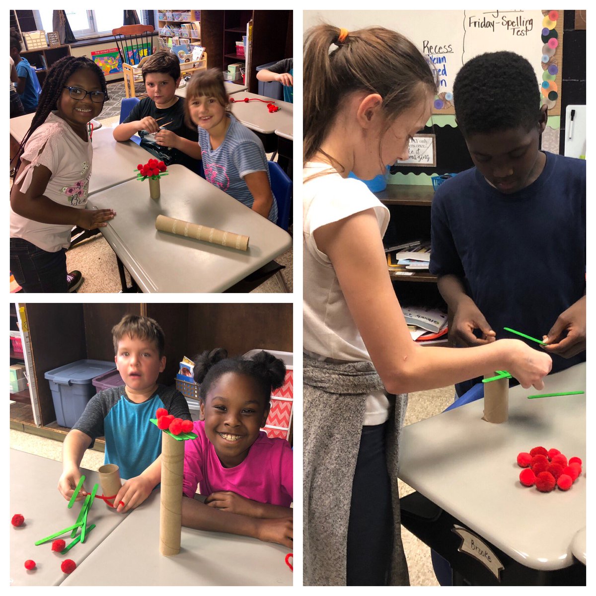 mrsamote's tweet photo. Working together to hold the most apples in their apple tree. It’s great to see how their minds work and what they try! #21stcentury  #stem #mpes @LauraSandrell @julieatidwell https://t.co/PmX7kdz6xW
