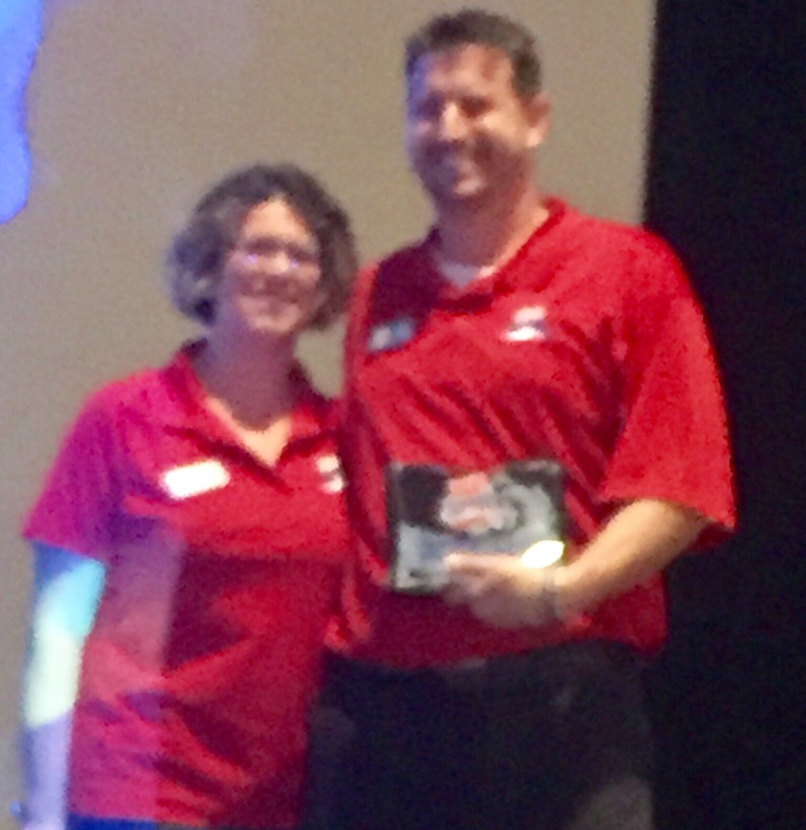 Age Group COY Ben Sutton w Age Group Chair Amy Spencer. To see a list of all award winners click here: bit.do/fa6mC