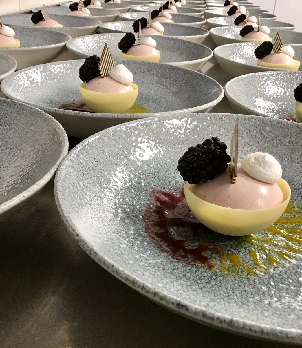 m_rooke's tweet photo. Amazing food @CheltCollege 25 Years reunion dinner, beautiful plates from Churchill, well done team @CheltColFood @HolroydHowe @NewWaveSeafood @pdfoodservice https://t.co/uBEBxxr8r7