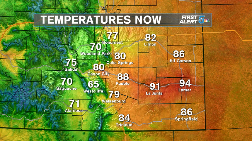 AlanRoseWX's tweet image. Strong southerly winds have brought quite the warm-up to Southern Colorado today! From Pueblo east into the Plains, temps are running more than 25 to 30 degrees warmer than yesterday. #Summerisback #COwx