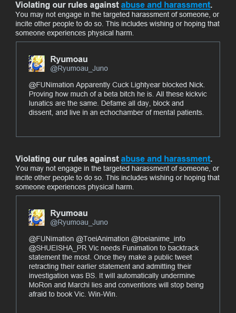 Ryumoau_Juno's tweet photo. Now it makes more sense why all those tweets suddenly got flagged at once.

The ones were i tagged them directly. They flagged them personally and blocked me. Such cowards.
They will NOT silence me and i'll continue boycotting their evil company and exposing corruption.
#NotFuni https://t.co/wJLrPUAl8f
