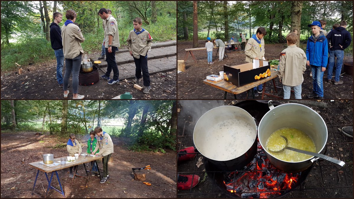 De verkenners kookten heerlijke soep. Op houtvuur! Volgende week is hun violenactie. Als je verzekerd wilt zijn van prachtige winterharde violen (thuisbezorgd in de gemeente Renkum!), bestel ze dan uiterlijk 3 oktober op mijnwebwinkel.nl/winkel/opv-sch…. Meer info: opv-schoonoord.nl