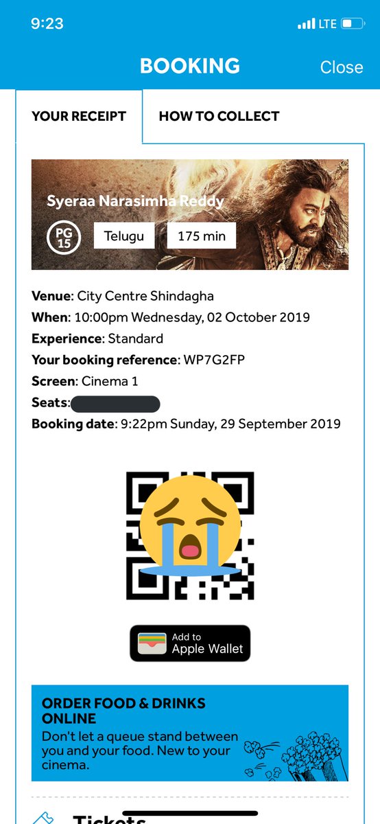 Santhosh2290's tweet photo. Dubai kada tickets dorukuthayile ani kodhiga lite tesukunnaduku shows anni full.. Finally somehow got 2tickets by 10pm...
Missing morning shows๐๐๐
Boss stamina ekkadina ๐ฅ๐ฅ๐ฅ
#SyeraaOnOctober2nd #SyeRaaNarasimhaReddy #SyeRaaFirstSingle https://t.co/2SZn4dNNQC
