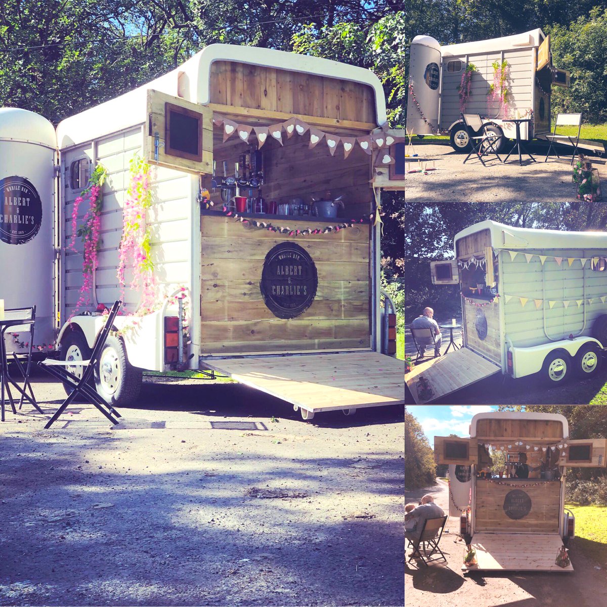 Planning a #wedding or #party? Why not hire a fully stocked mobile bar with draught beer and a cocktail menu not to be missed?! Want all of this from #free? Send us a DM you WONT be disappointed!! #mobilebar #cocktails #fun #barhire #albertandcharlies