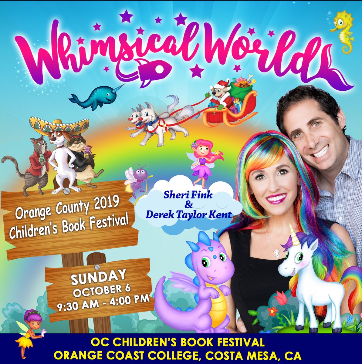 Sheri_Fink's tweet photo. In one week ... #SAVETHEDATE for #SundayFunday! 🍭 Sun, Oct 6 Meet @Sheri_Fink & @DerekTaylorKent at #OrangeCounty #ChildrensBook Festival 9:30-4 in #Authors Corner C2. 💜 Bring the #kids for the #BestDayEver! 🥳 #occbf #bookfestival #derektaylorkent #sherifink #ockidsbookfest https://t.co/inZgb5wWvF