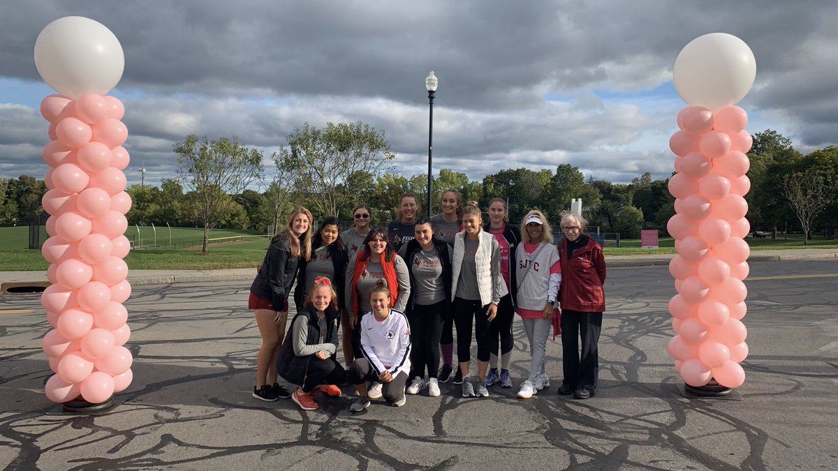 Special shoutout to women’s <a href="/sjfctennis/">Fisher Tennis</a> who participated in the Positively Pink in Pittsford Breast Cancer Walk this morning and raised over $300 for breast cancer survivors! Way to go, ladies! 💞

#GoFisher