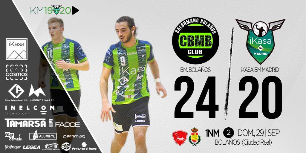 balonmanoikasa's tweet photo. 1NM 1920 | 🏆 J.2 @RFEBalonmano 
📆 Dom.29 | Sep. 🏟 Bolaños (C.Real)

@BmBolanos 24:20 @iKasaBMMADRID 

❎ Derrota en el primer partido como visitante. Partido difícil que no supimos "leer" donde los fallos de lanzamiento en momentos decisivos condenaron opciones de sumar.#valor https://t.co/LWx9gxABcn