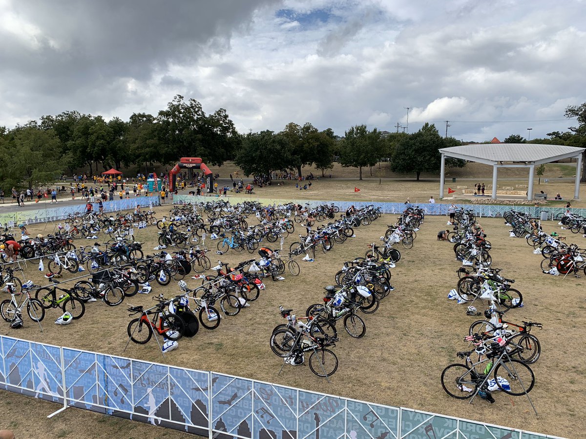 KerrvilleTri's tweet photo. T2 is filling up at #SmokinGoodTri. That means athletes are running by the Guadalupe River! https://t.co/B7pwwjPlqf