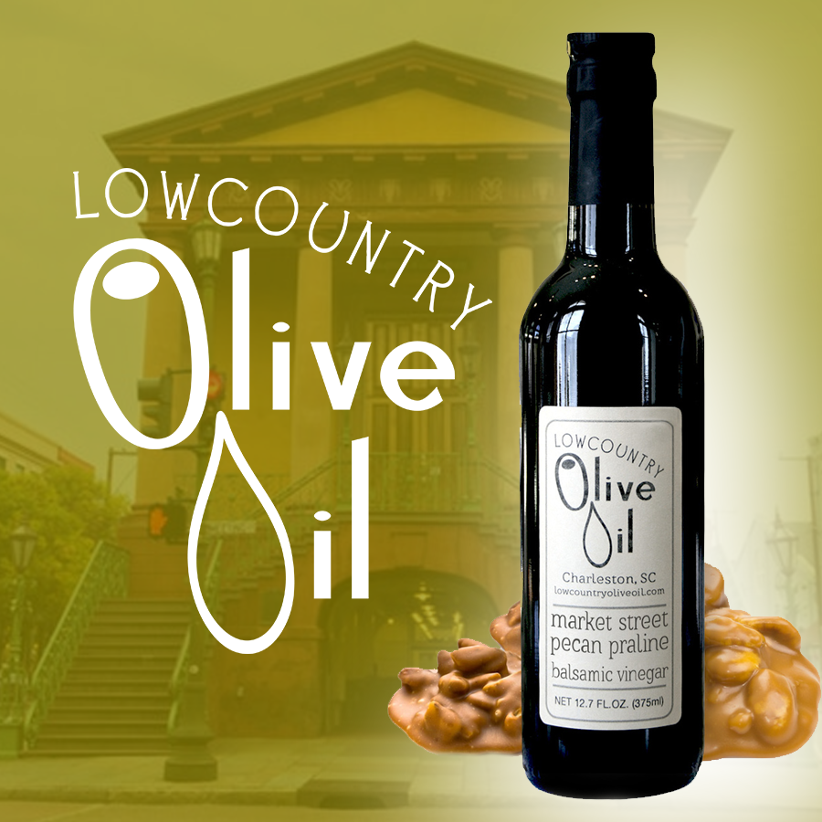 LocoOliveOil's tweet photo. Have you tried our Market Street Praline?!?! 
A healthy alternative to one of the Holy City's most sinful treats, this rich, dark delectable balsamic is full of taste but fat-free and low in sugar. Try over frozen yogurt, ice cream, soft cheeses, fruit salads and sweet potatoes! https://t.co/fmuHoGureh