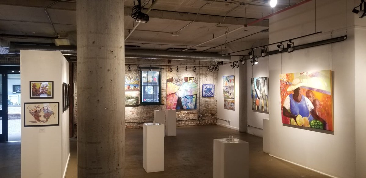 SKNHCOttawa's tweet photo. Have a glimpse of the work of our featured artists at the art exhibition "St. Kitts and Nevis: Through Their Eyes." #VaughnAnslyn #RoseyCameronSmith #DennisRichards #PierreLiburd #DeborahTyrell #CaribelleBatik https://t.co/D9GxJiE4Z1