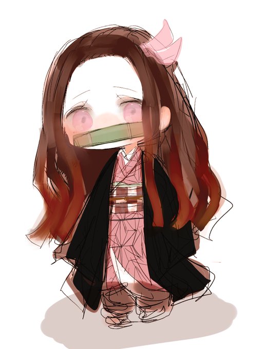 このみさんがTwitterに投稿した竈門禰豆子(鬼滅の刃)のイラスト。