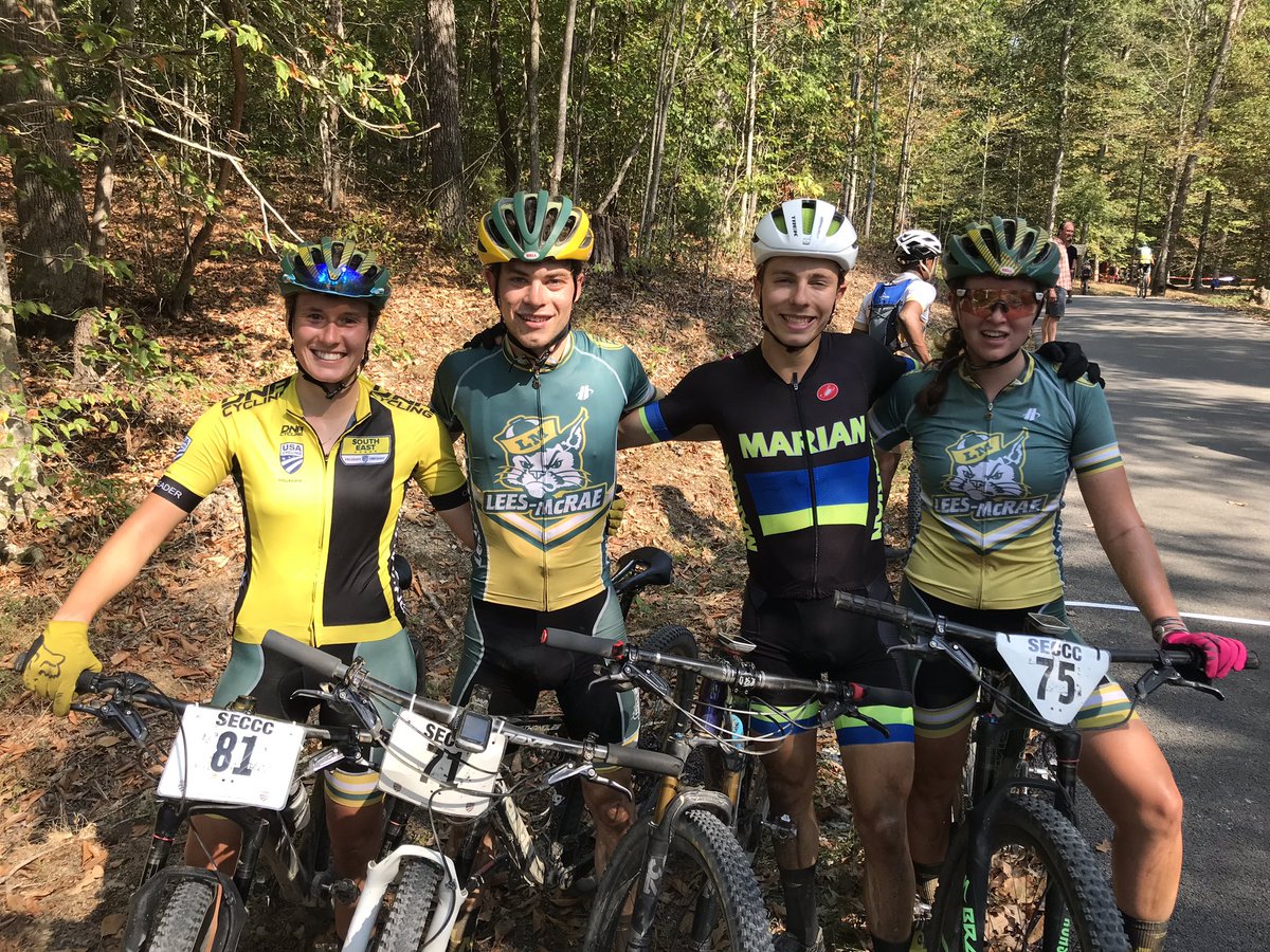 LMCcyclingteam's tweet photo. Crew of XC hitters here: Maria Doering victorious in Women A (!), Andrew Sparks 2nd in Men A alongside winner Caleb Swartz @MarianCycling. Erin Sferrazza top 10. #LeesMcRae #BEMore #Defeet #SkratchLabs #BellBikeHelmets #WahooFitness #Feedbacksports #RideHincapie #Hammernutrition https://t.co/E11lQ8QfLj