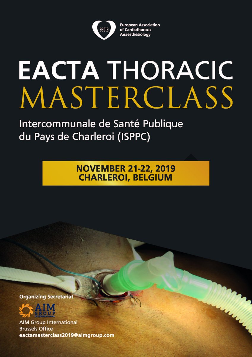 tahan_dr's tweet photo. Do not miss out to learn from keynote experts in Thoracic Anaesthesia in the upcoming #EACTA Thoracic Masterclass in Charleroi, Belgium on November 21-22, 2019
Details: https://t.co/1ik3iO57s5
Registration: https://t.co/kLbbSj69sW
 @ESA_HQ https://t.co/8DllncSCzH