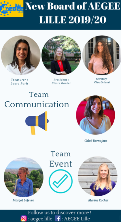 We are very excited to introduce you the new board 2019/2020 😉
Let’s start a new year full of projects, discoveries and meetings !! 🇪🇺